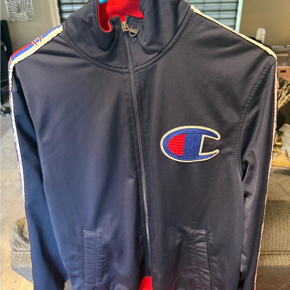 Champion Navy Track Jacket with Logo